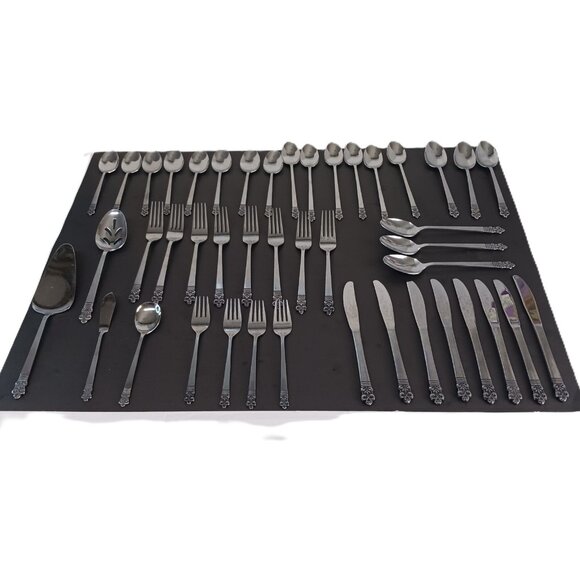 Cambridge 44 Piece Stainless Steel Flatware Japan Dinnerware Kitchen Dining GUC - Picture 1 of 13